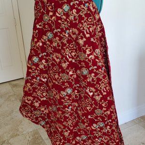 Maroon Velvet Embroidered Women's Shawl/Dupatta